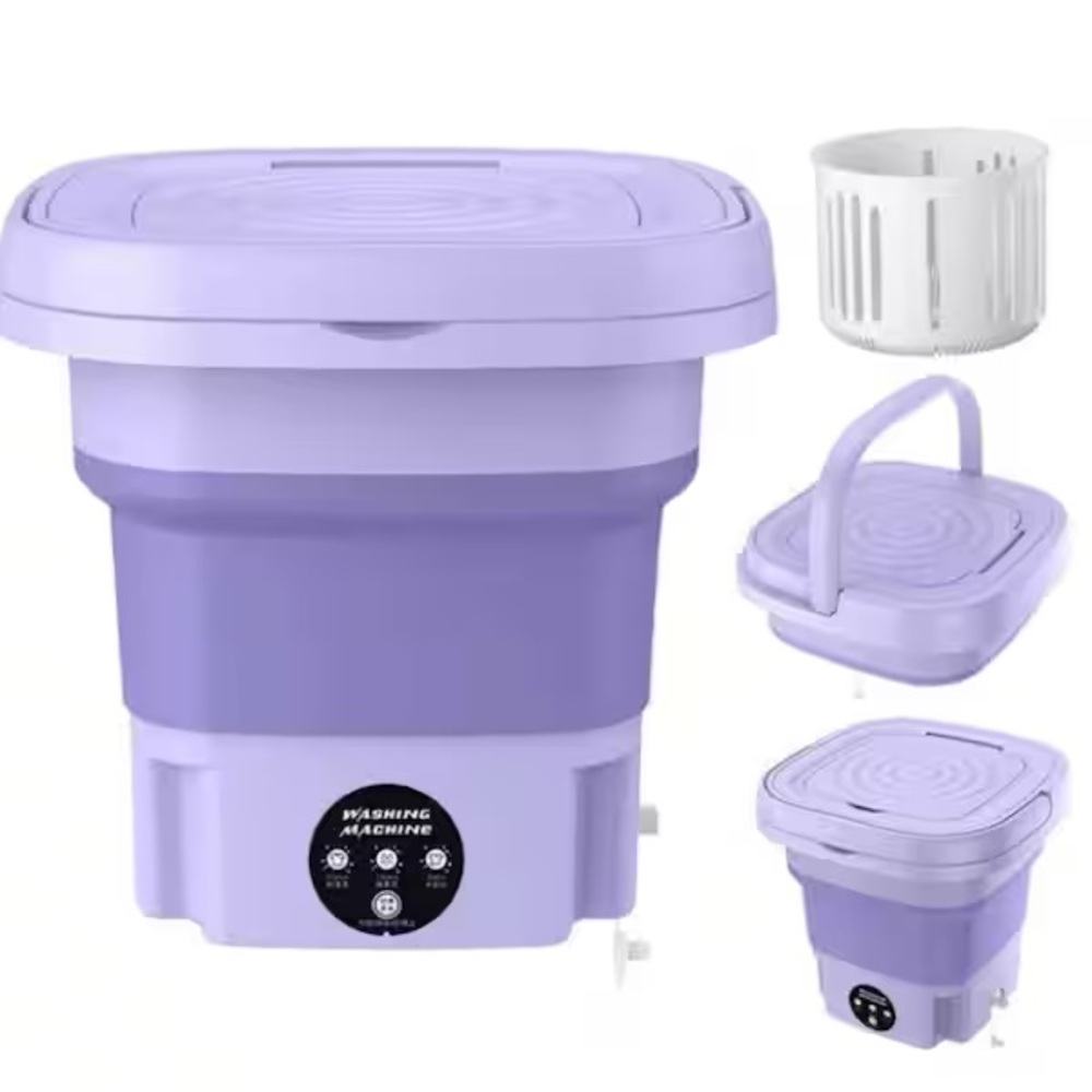 NWB 0.28 cu ft Portable Top Load Washer Purple w/Detachable Drain Basket 3 Modes